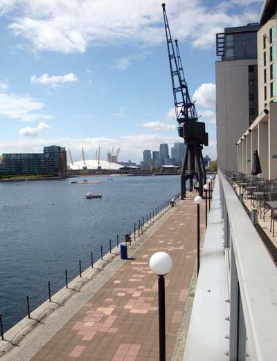 View of Royal Victoria Dock from the balcony of the Novotel Hotel